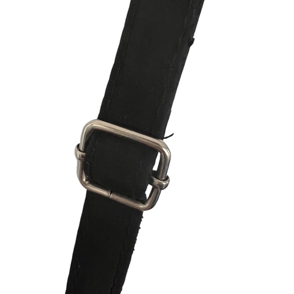 CURVED SHOULDER BAG - NYLON PURSE BLACK ADJUSTABLE STRAP - Picture 4 of 6